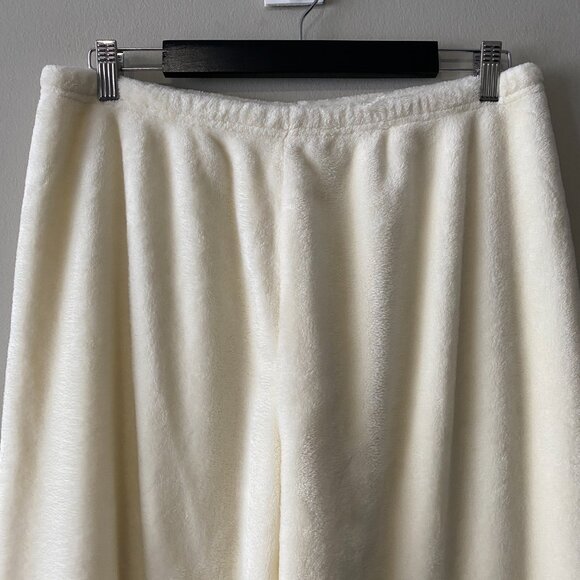 Women's Cozy Fuzzy Fleece Off White Pajama Pants - Picture 4 of 10